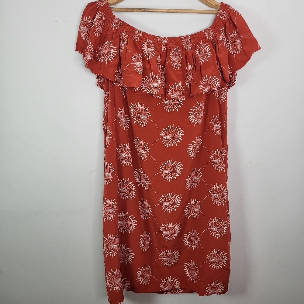 Madewell Rust Floral Midi Dress SZ Medium